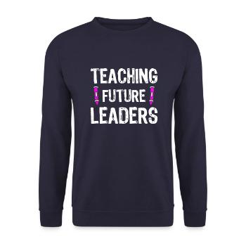 Lehrer Schulalltag Vintage Bildung Unterricht - Unisex Pullover - Navy - Vorne - Alina (178cm) & Michal (187cm)