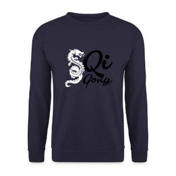Dragon de Qigong - Sweat-shirt Unisexe - marine - Devant - Alina (178cm) & Michal (187cm)