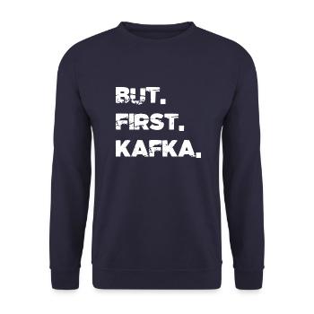 gift idea vegetarian birthday present idea sayings - Unisex Pullover - Navy - Vorne - Alina (178cm) & Michal (187cm)