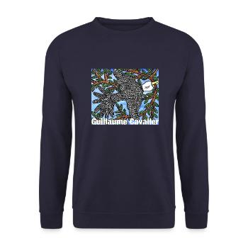 Dove with twigs - Unisex Sweatshirt - navy - Front - Alina (178cm) & Michal (187cm)