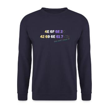 Non Binary Hexi - Unisex Sweatshirt - navy - Front - Alina (178cm) & Michal (187cm)