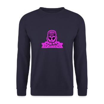 muhaha Entraîné à l’entraînement rose du crâne osseux - Sweat-shirt Unisexe - marine - Devant - Alina (178cm) & Michal (187cm)