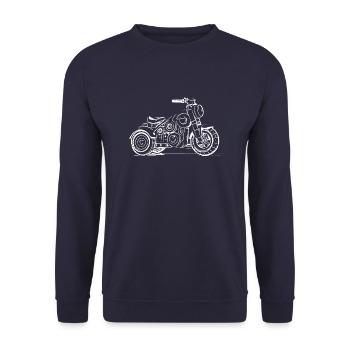 Dreirad Spielzeug Hand gezeichnet - Unisex Pullover - Navy - Vorne - Alina (178cm) & Michal (187cm)
