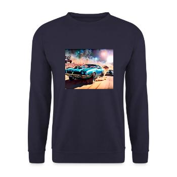 Verrückt und wütend #1 - Unisex Pullover - Navy - Vorne - Alina (178cm) & Michal (187cm)