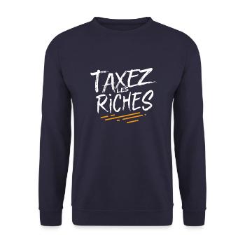 Taxez les riches - Sweat-shirt Unisexe - marine - Devant - Alina (178cm) & Michal (187cm)