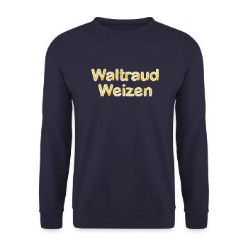 Waltraud Weizen - Unisex Pullover - Navy - Vorne - Alina (178cm) & Michal (187cm)