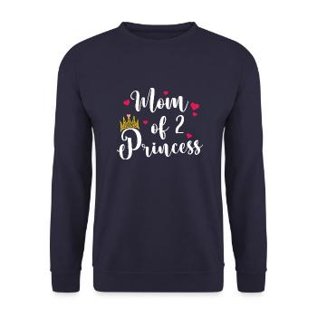 Maman Mignonne De 2 Princesses Deux Filles Maman Mères - Sweat-shirt Unisexe - marine - Devant - Alina (178cm) & Michal (187cm)