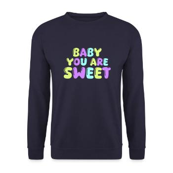 tu es gentil bébé - Sweat-shirt Unisexe - marine - Devant - Alina (178cm) & Michal (187cm)