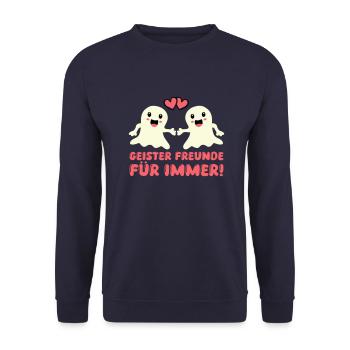 ghosts friends for ever - Unisex Pullover - Navy - Vorne - Alina (178cm) & Michal (187cm)