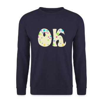 OK - Unisex Sweatshirt - navy - Front - Alina (178cm) & Michal (187cm)