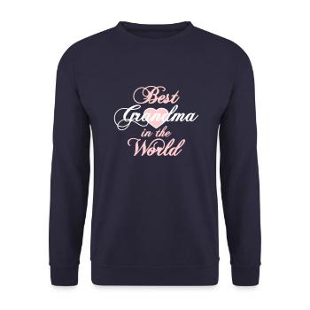 Meilleure grand-mère du monde Coeur Meilleure grand-mère du monde - Sweat-shirt Unisexe - marine - Devant - Alina (178cm) & Michal (187cm)