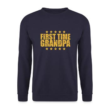 Première fois grand-père Meilleur grand-père Grand-père Amour Grand-père - Sweat-shirt Unisexe - marine - Devant - Alina (178cm) & Michal (187cm)