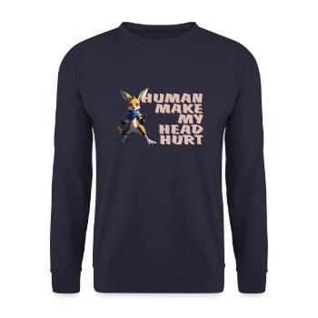 Kangaroo-Kängeru-Design - Unisex Pullover - Navy - Vorne - Alina (178cm) & Michal (187cm)