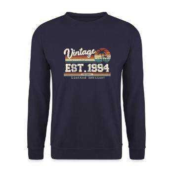 1994 Vintage Vintage Retro Birthday Gift - Unisex Sweatshirt - navy - Front - Alina (178cm) & Michal (187cm)