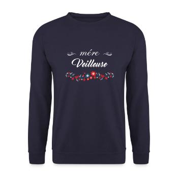 Mere Veilleuse - tshirt - the original - Sweat-shirt Unisexe - marine - Devant - Alina (178cm) & Michal (187cm)