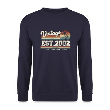 2002 Vintage Millésime anniversaire Retro cadeau - Sweat-shirt Unisexe - marine - Devant - Alina (178cm) & Michal (187cm)