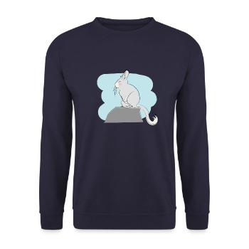 Design illustré avec Viscacha - Sweat-shirt Unisexe - marine - Devant - Alina (178cm) & Michal (187cm)