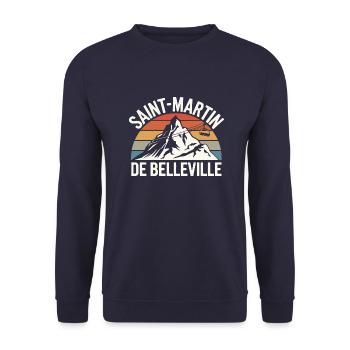 Saint-Martin-de-Belleville - Sweat-shirt Unisexe - marine - Devant - Alina (178cm) & Michal (187cm)