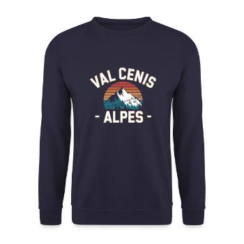 Val Cenis - Alpes - Sweat-shirt Unisexe - marine - Devant - Alina (178cm) & Michal (187cm)