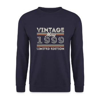 May 1999 Birthday 1999, Legendary since May 1999 - Unisex Sweatshirt - navy - Front - Alina (178cm) & Michal (187cm)