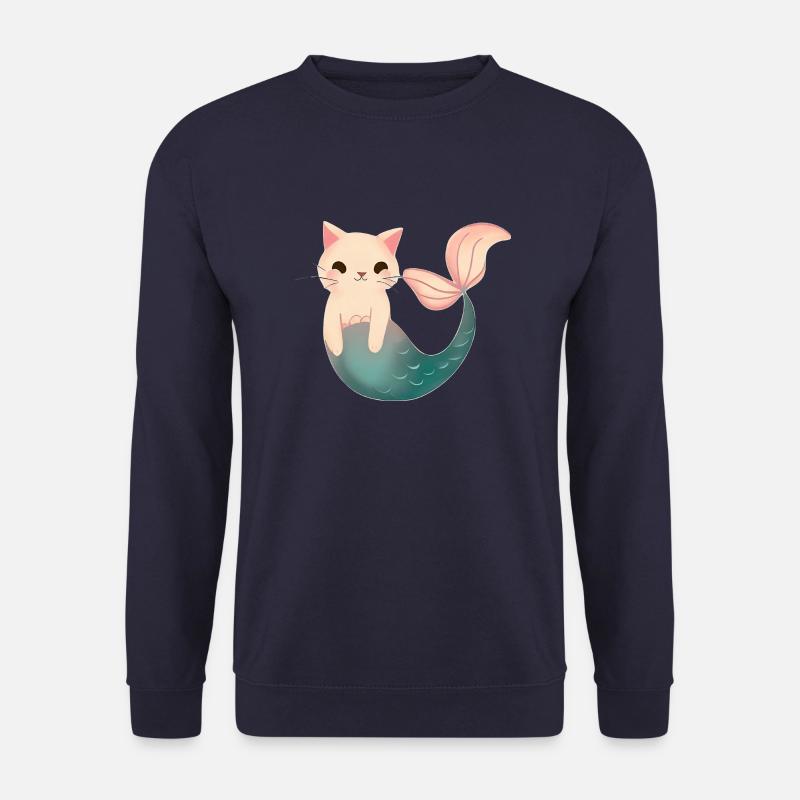 Niedliche Meerjungfrau Katze - Unisex Pullover - Navy