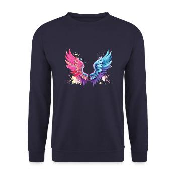 angelwings,engelsflügel,graffiti,malerei,bunt - Unisex Pullover - Navy - Vorne - Alina (178cm) & Michal (187cm)