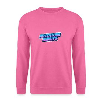 Adventure Awaits – Retro Neon Gradient Sticker - Unisex Sweatshirt - pink - Front