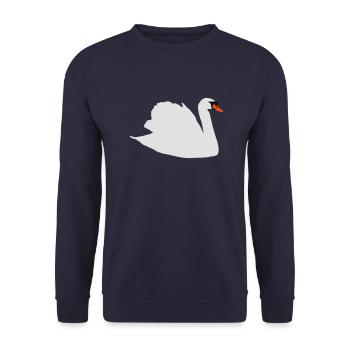 schwan - Unisex Pullover - Navy - Vorne - Alina (178cm) & Michal (187cm)