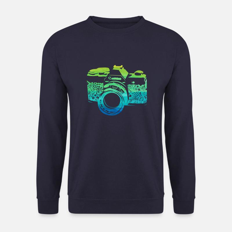 Kamera "Blue Flower" - Unisex Pullover - Navy