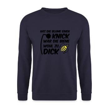 Biene zu dick Blume Knick Blüte - Unisex Pullover - Navy - Vorne - Alina (178cm) & Michal (187cm)