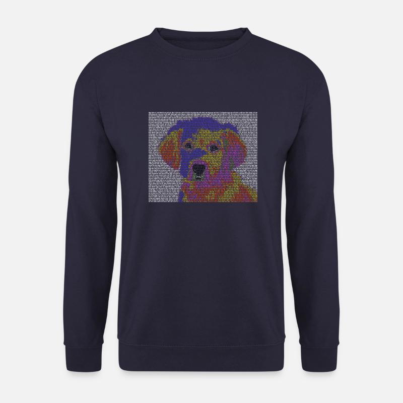 Text Portrait Hund Gesicht Geschenk farbig cool - Unisex Pullover - Navy