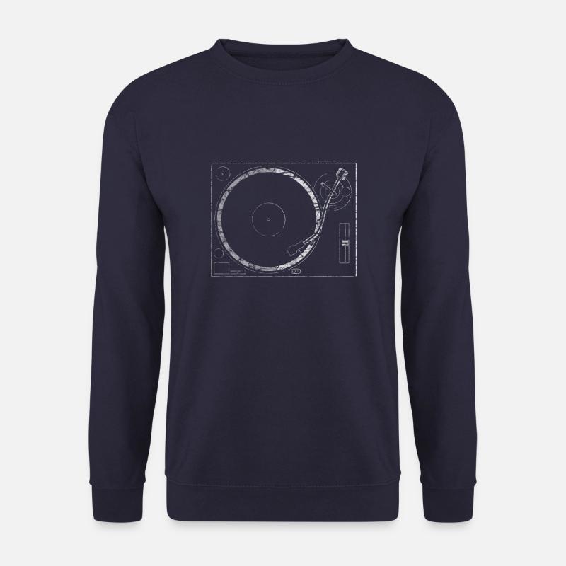 Technics DJ Turntable White - Unisex Pullover - Navy