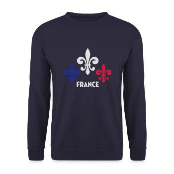 France Français Française French Frankreich - Unisex Sweatshirt - navy - Front - Alina (178cm) & Michal (187cm)