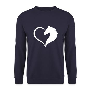 coeur hobby cheval Sport selle cadeau dressage - Sweat-shirt Unisexe - marine - Devant - Alina (178cm) & Michal (187cm)
