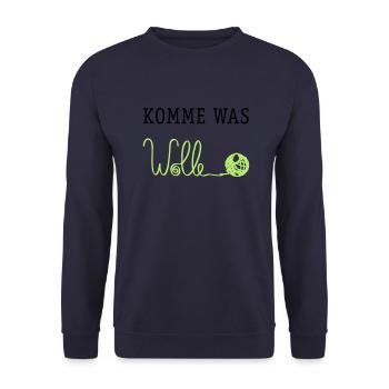 Komme was Wolle - Unisex Pullover - Navy - Vorne - Alina (178cm) & Michal (187cm)