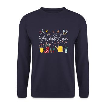 Garten Mama Kleingarten Anfänger Kleingärtnerin - Unisex Pullover - Navy - Vorne - Alina (178cm) & Michal (187cm)
