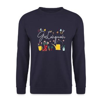 Garten Mama Kleingarten Anfänger Kleingärtnerin - Unisex Pullover - Navy - Vorne - Alina (178cm) & Michal (187cm)