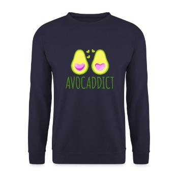 avocat kawaii avocaddict cadeau humour drôle - Sweat-shirt Unisexe - marine - Devant - Alina (178cm) & Michal (187cm)