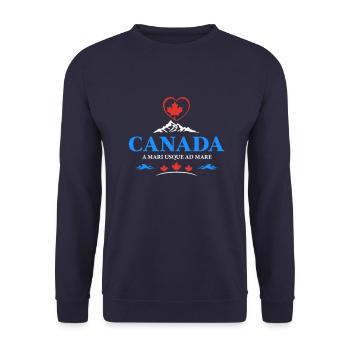 Canada Vancouver Montreal Toronto Maple Leaf Heart - Unisex Sweatshirt - navy - Front - Alina (178cm) & Michal (187cm)
