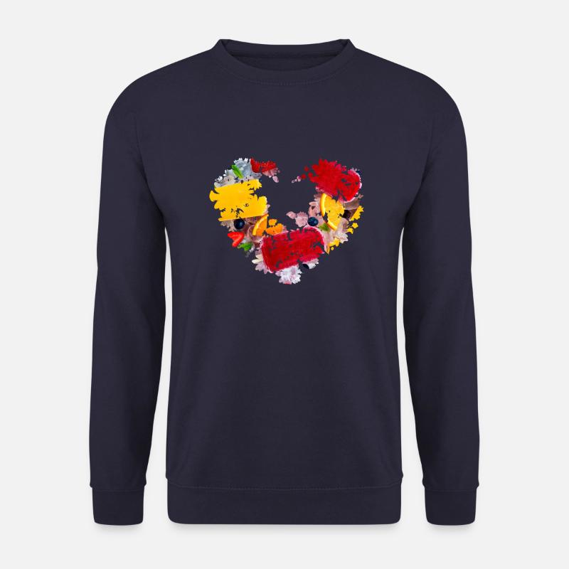 blumenherz,herz,blumen,foto,bunte blumen,eis - Unisex Pullover - Navy