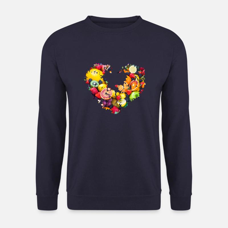 herz,obst, obstherz,bunt,äpfel,küche - Unisex Pullover - Navy