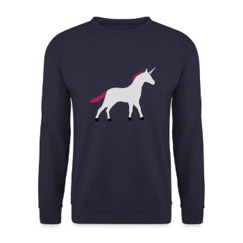 Unicorn Silhouette Outline Shadow - Unisex Sweatshirt - navy - Front - Alina (178cm) & Michal (187cm)
