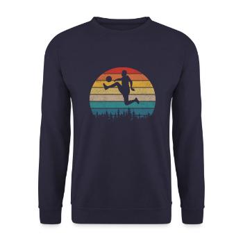 Soccer Retro Sports Hobby Gift - Sweat-shirt Unisexe - marine - Devant - Alina (178cm) & Michal (187cm)