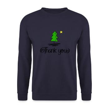 Thank you zu Weihnachten - Unisex Pullover - Navy - Vorne - Alina (178cm) & Michal (187cm)