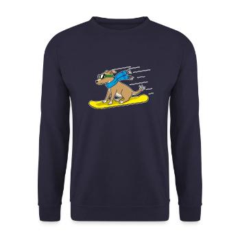 Snowboard Hund - Unisex Pullover - Navy - Vorne - Alina (178cm) & Michal (187cm)