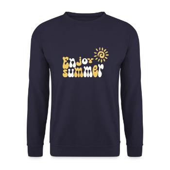 Enjoy Summer - Unisex Sweatshirt - navy - Front - Alina (178cm) & Michal (187cm)