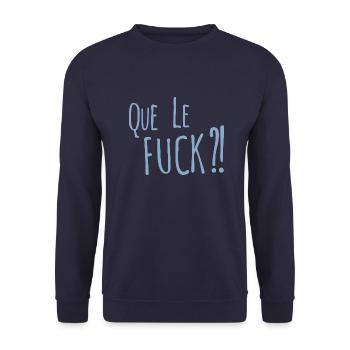 What the fuck en Français - Unisex Sweatshirt - navy - Front - Alina (178cm) & Michal (187cm)