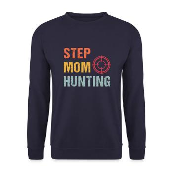 Stiefmütter JagenVintage Stepmom Hunting Sprüche - Unisex Pullover - Navy - Vorne - Alina (178cm) & Michal (187cm)