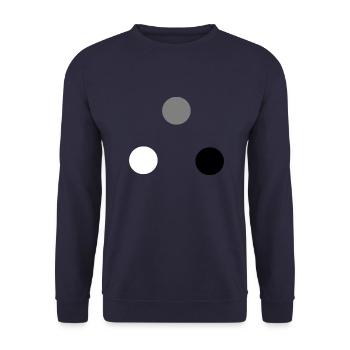 Trio sphères blanc gris noir - Sweat-shirt Unisexe - marine - Devant - Alina (178cm) & Michal (187cm)