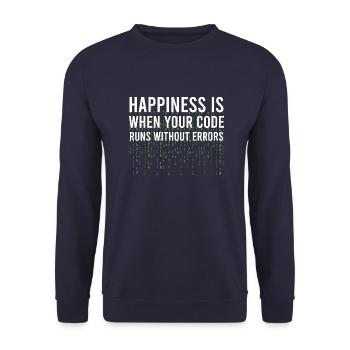 Webentwickler Programmierer Vintage Morgenroutine - Unisex Pullover - Navy - Vorne - Alina (178cm) & Michal (187cm)